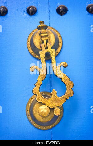 Door knocker, Chefchaouen (Chaouen) known as Blue City, Morocco, Africa Stock Photo