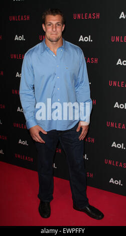 AOL 2015 NewFront presents AOL Unleash at the 4 World Trade Center - Arrivals  Featuring: Rob Gronkowski Where: New York City, United States When: 28 Apr 2015 C Stock Photo