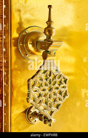 Decorative door knocker at the Royal Palace, Fez, Morocco, Africa Stock Photo