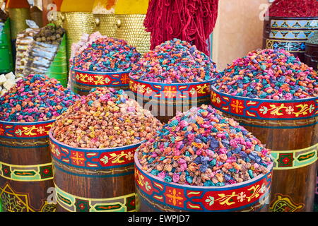 Traditional local herbs and spices, Morocco, Africa Stock Photo