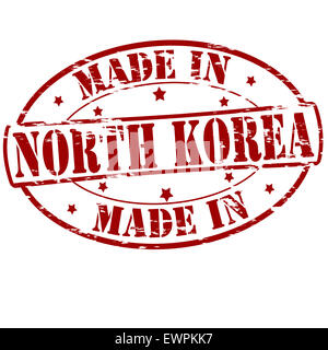 Rubber stamp with text made in North Korea inside, illustration Stock Photo