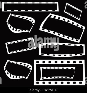 Film frames on black background Stock Photo