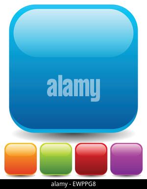 Round squares with empty space. Set of five colors. Stock Vector