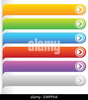 Colorful button/banner templates. Horizontal bars with blank space for text Stock Vector