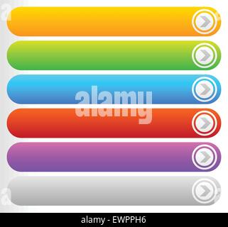 Colorful button/banner templates. Horizontal bars with blank space for text Stock Vector