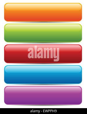 Colorful button/banner templates. Horizontal bars with blank space for text Stock Vector