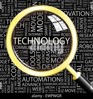 TECHNOLOGY. Word cloud concept illustration. Wordcloud collage. Stock Vector