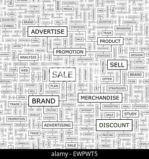 SALE. Seamless pattern. Word cloud illustration. Stock Vector