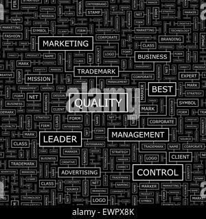 QUALITY. Seamless pattern. Word cloud illustration. Stock Vector