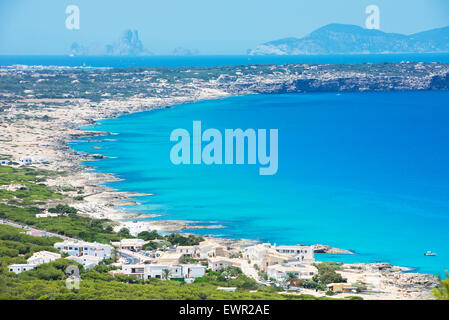 Formentera Island, top view, Formentera, Balearic Islands, Spain Stock Photo