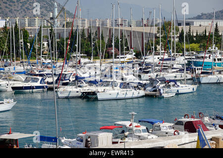 Yacht in Port Akdeniz, Antalya, Turkey Stock Photo
