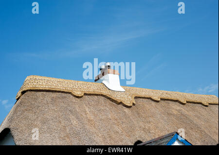 Kilmore Quay village, traditional thatched roof cottage, Ireland, Co Wexford, Southern Ireland Stock Photo