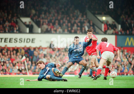 Middlesbrough 1-1 Manchester United, premier league match at Ayresome Park, Saturday 3rd October 1992. Paul Ince Stock Photo