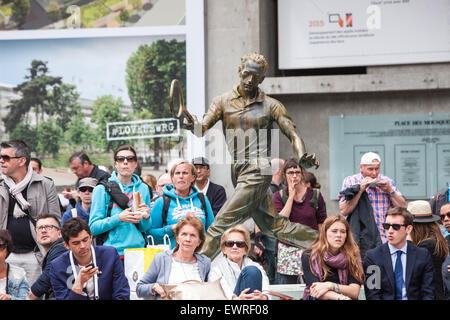 French Open,Roland Garros tennis tournament held on the red clay surface annually in May,June, in Paris, France. Stock Photo