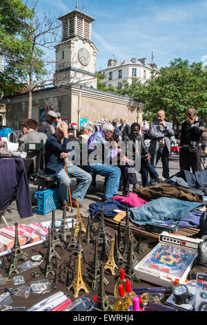 Secondhand goods at flea market,Marche,Place d'Aligre,Paris,France. Stock Photo