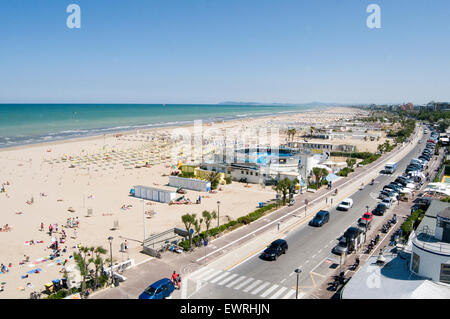 rimini italy italian beach beaches Emilia Romagna region Adriatic Sea resort resorts east coast eastern coastal town Stock Photo