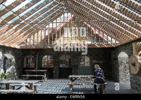 At solar panel roof restaurant at  CAT ,Machynlleth,Powys,Wales,U.K. Stock Photo