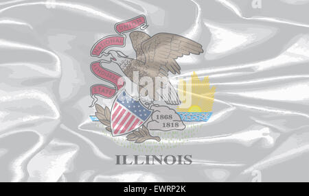 Illinois state flag over the white background Stock Photo