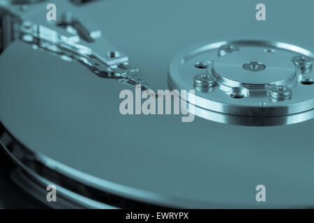 Details of an open computer hard drive Stock Photo