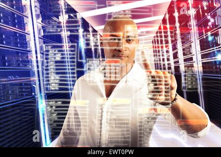 Touch virtual database Stock Photo