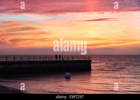 Beautiful sunset at Hampton Pier, Herne Bay, Kent, UK Stock Photo