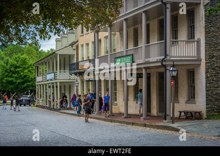 Buildings along Shenandoah Street in Harpers Ferry, West Virginia. Stock Photo