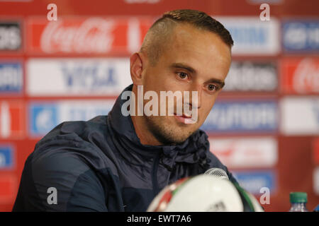 Edmonton, Canada. 30th June, 2015. Mark Sampson (ENG) Football/Soccer : England press conference prior to the FIFA Women's World Cup Canada 2015 Semi-final match against Japan at Commonwealth Stadium in Edmonton, Canada . Credit:  Yusuke Nakanishi/AFLO SPORT/Alamy Live News Stock Photo