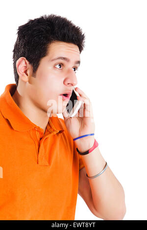 1 indian man talking Cell Phone Stock Photo