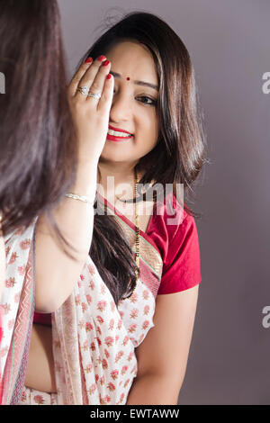 1 indian Housewife Woman Made Up Stock Photo