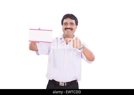 1 indian man Message Board showing Stock Photo