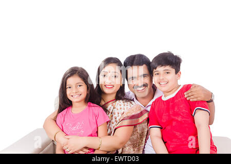 indian Parents and Kids Home enjoy Stock Photo