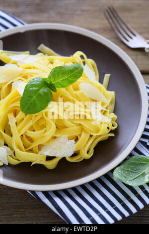 pasta with cheese on plate Stock Photo