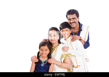 South Indian Parents and kids enjoy Stock Photo
