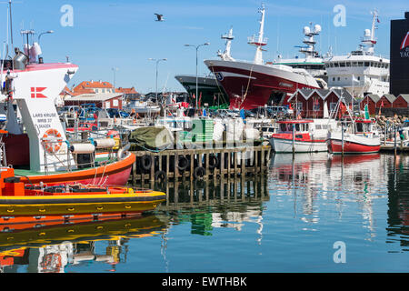 Boat marina, Skagen Harbour, Skagen, North Jutland Region, Denmark Stock Photo