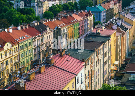 View over the rooftops of the old town in Prague Stock Photo