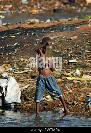 Kroo Bay, freetown, Sierra Leone, during an outbreak of cholera in 2012. Stock Photo