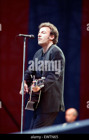 Bruce Springsteen, in concert on his Tunnel of Love Express Tour, Wembley Stadium, London. 25th June 1988. Stock Photo