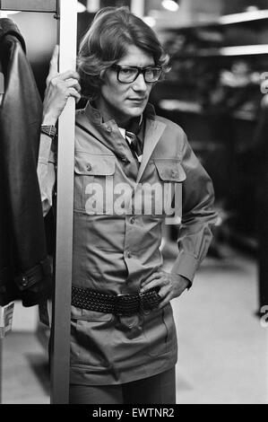 Yves Saint Laurent, designer, pictured at his first London Rive Gauche store on New Bond Street, London, opening day, 10th September 1969. Stock Photo