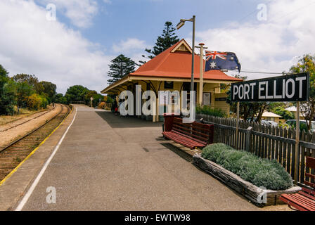 Railway station Port Elliot in South Australia Stock Photo