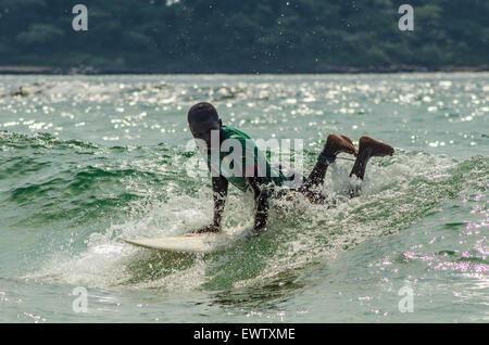 Sierra Leone's first surf club. Bureh Beach. Stock Photo