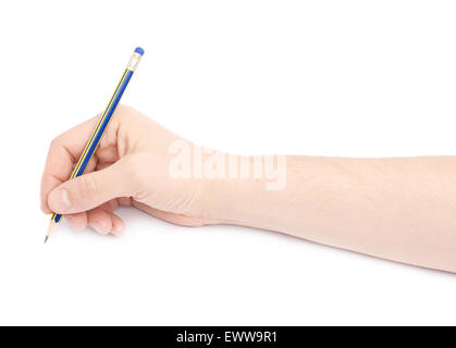 Male hand holding a pencil Stock Photo