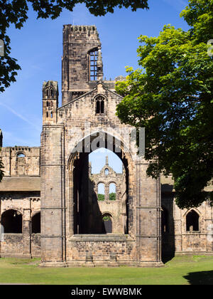 Kirkstall Abbey from Abbey Road Kirkstall Leeds West Yorkshire England Stock Photo