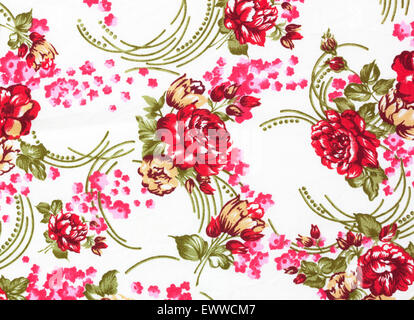 Fragment of colorful retro tapestry textile pattern with floral ornament useful as background Stock Photo