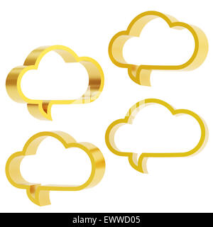 Cloud shaped text bubbles Stock Photo