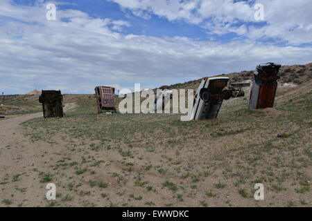 The car forest at Goldfield in Nevada. Stock Photo