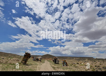 The car forest at Goldfield in Nevada. Stock Photo