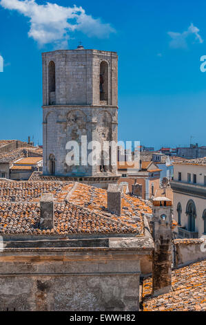 Apulia Monte S.Angelo Gargano bell tower of the shrine cave church of St. Michael the Archangel Stock Photo