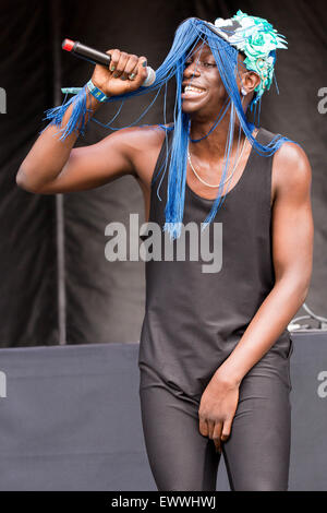 Dover, Deleware, USA. 19th June, 2015. Rapper LE1F performs live on stage at the Firefly Music Festival in Dover, Delaware © Daniel DeSlover/ZUMA Wire/Alamy Live News Stock Photo