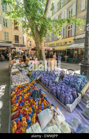 Market , Place Richelme,  Lavender,  Souvenirs , Aix en Provence, Bouche du Rhone, France Stock Photo