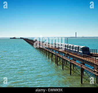 Southend Pier, the worlds longest at 1.34 miles. Stock Photo